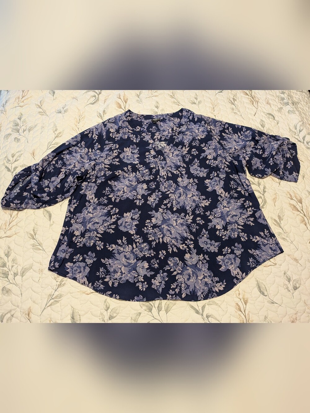 torrid Navy Floral Harper Top with Lavender Blooms